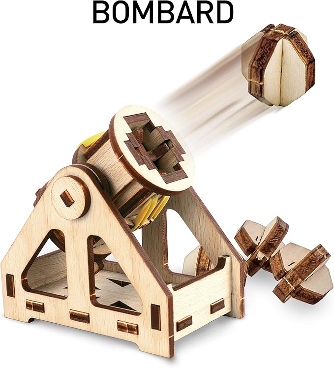 National Geographic Da Vinci Catapult Wood Building STEM Kit for Kids | Build a Working Catapult, Wooden 3D Puzzle, Engineering Model, Hands-On STEM Project, Construction Toy, Birthday Gift