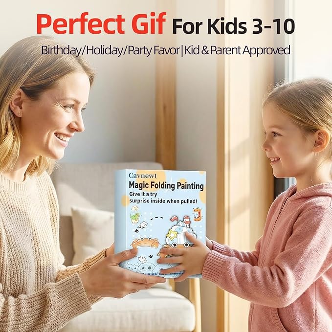 Cavnewt Kids Coloring Book with Foldable Surprise Design, Expandable Long Coloring Pages, Creative Drawing Activity Book for Toddlers & Kids, Screen-Free Travel Activity,Ideal Gift for Kids