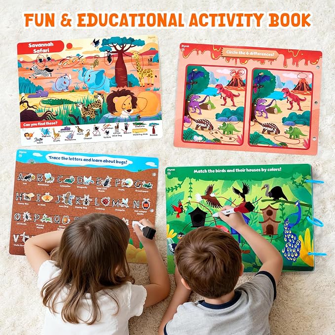 JoyCat Seek & Find Game Book - Animal Preschool Learning Activity | for Toddlers & Kids, Travel Activities Toys for Road Trip, Christmas Toys, Educational Gifts for Boys Girls Ages 3-5
