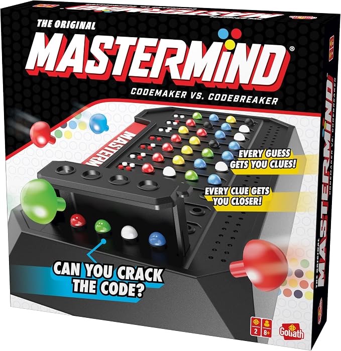 Pressman The Original Mastermind: The Strategy Game of Codemaker Vs. Codebreaker | Multicolor | Great Gift Idea | Promotes STEM Principles | 2 Players, Ages 8+