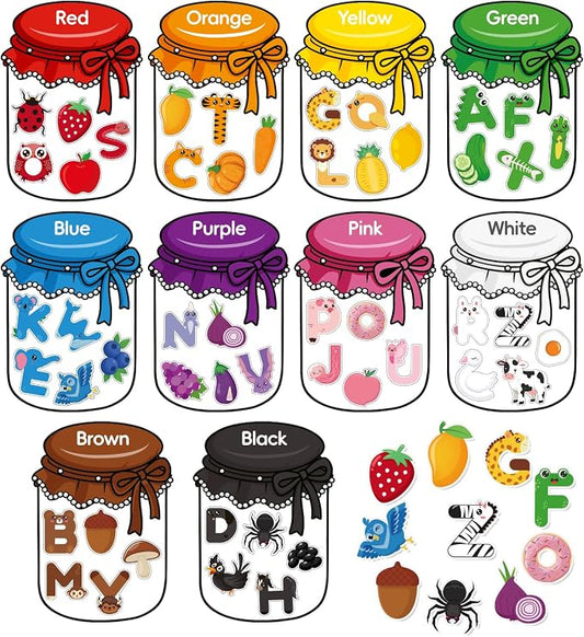 10Pcs Magnetic Color Sorting Cute Alphabet Animals Shape Matching for Kids | 60 Fridge Magnet Soft Magnets for Early Education Color Sorting Fine Motor Skills Boys Girls Gifts