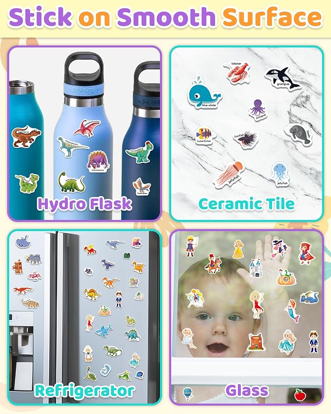 Benresive Reusable Sticker Book for Toddlers, Stickers for Kids, Travel Toy | Toddler Toys, Boys Girls Birthday Gifts, Airplane & Road Trip Essentials Kids, No Mess Waterproof Toddler Crafts Activities