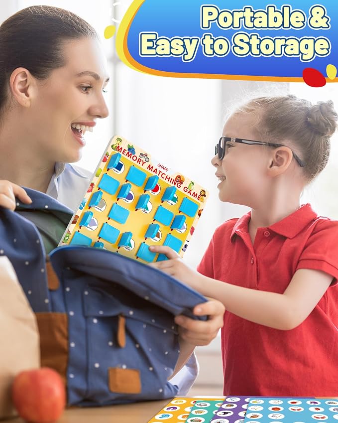 Matching Memory Game for Kids, Travel Toys Games Activities for 3-5 4-8 | Board Games 4-6, Car Games, Airplane Toys, Kids Toddler Road Trip Activities Essentials, Boys Girls Birthday Gifts