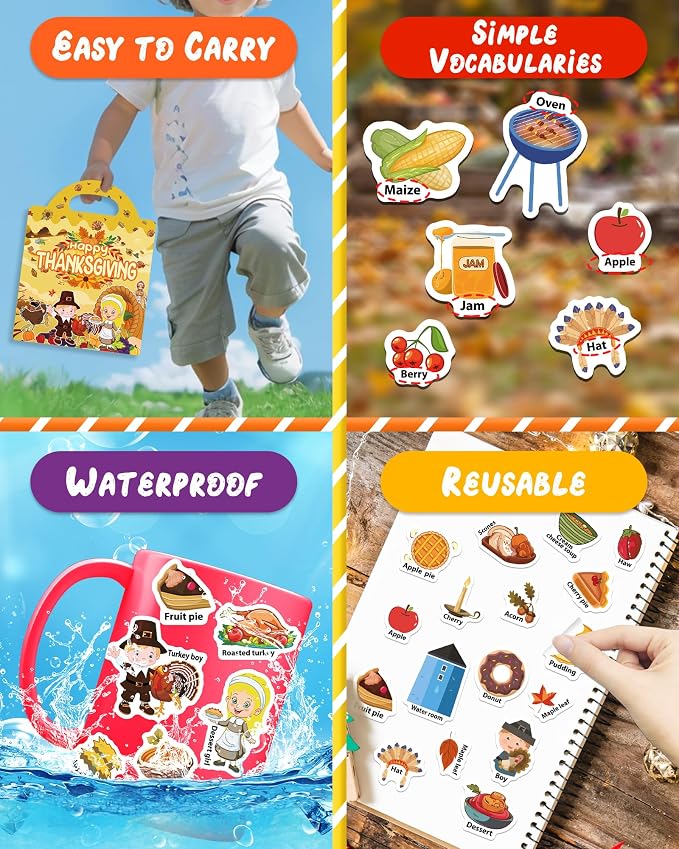 Benresive Reusable Sticker Book for Toddlers, Stickers for Kids, Travel Toy | Toddler Toys, Boys Girls Birthday Gifts, Airplane & Road Trip Essentials Kids, No Mess Waterproof Toddler Crafts Activities