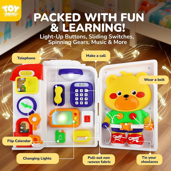 TOY Life Toddler Montessori Busy Board for 1-2 Year Old, 20‑in‑1 Baby Musical Toddler Toys, Early Educational Baby Montessori Toys for Toddler 1‑3, Easter Birthday Gift for 1+ Year Old Boys Girls