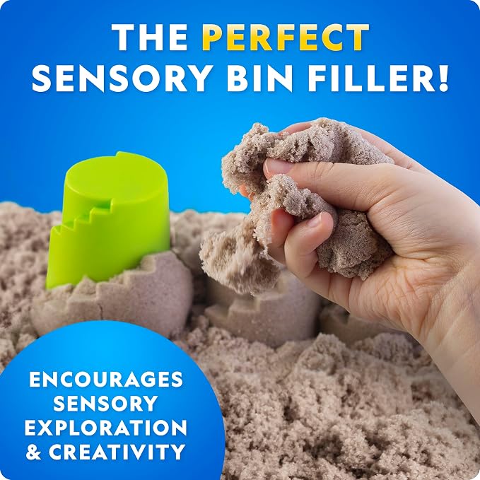 National Geographic Moon Sand 6 Lb. Sensory Play Set with Castle Molds | Blue, Purple & Natural Colors, 2 Lbs. Each, No-Mess Sensory Activity, Indoor Play, Moldable Texture, Creative Building