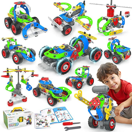 10 in 1 Electric STEM Toys for 5 6 7 8 9+ Year Old Boy Girl Birthday Gifts | Educational Building Toys for Kids Ages 4-8 5-7 8-12 Stem Activities Construction Toy for Boys 6-8 8-10 Christmas Idea Gift