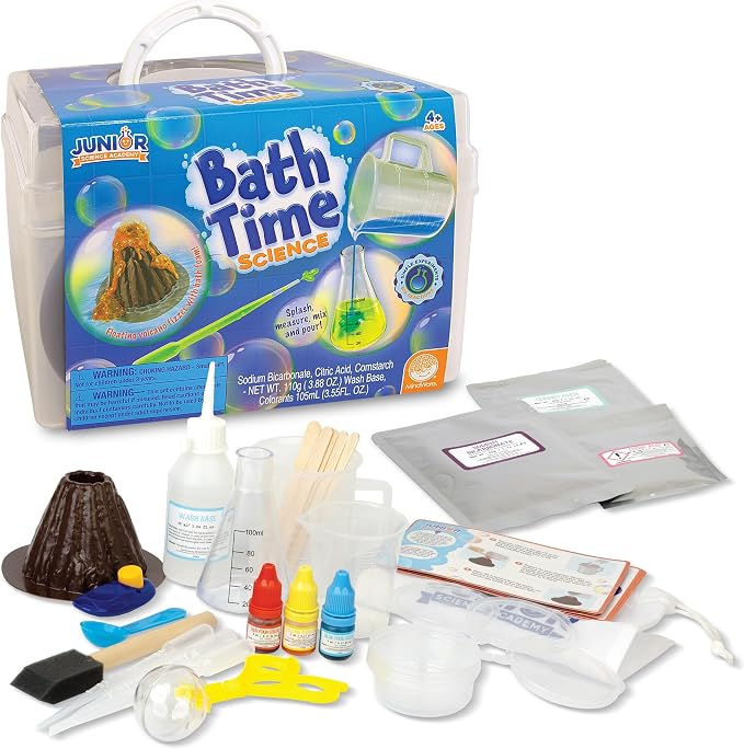 MindWare Junior Science Academy: Bath Time– 5 Amazing Beginning Science Experiments for Kids Ages 4 & Up – Boys & Girls Have Fun Learning About Science at Home