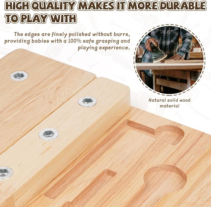 Busy Board,Montessori Screwdriver Board for Kids,Montessori Fine Motor Skills Toy, Screwd Tool Set, Sensory Toy for Toddlers,Educational Activity Set for Educational Preschool Gift for Boys
