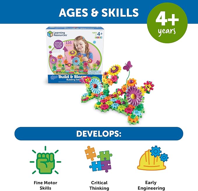 Learning Resources Gears Build & Bloom Building Set