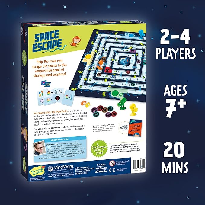 Peaceable Kingdom Space Escape – Cooperative Strategy Space Adventure Game by the Inventor of Pandemic – Use Teamwork to Win! – Great for Families with Kids Ages 7 & up | A cooperative game where players team up to win together. Includes 1 game board a...