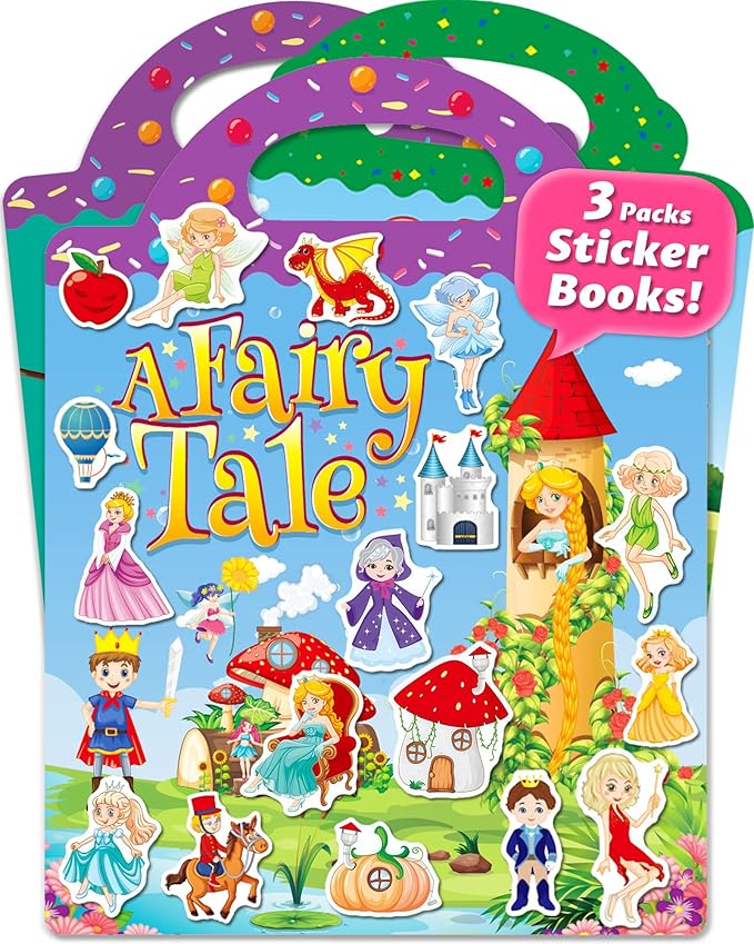 Walenced Reusable Sticker Book for Toddlers, Stickers for Kids, Toddler Toy | Toddler Craft Activities, Toddler Travel Toys, Boy Girl Birthday Gifts, Airplane Travel & Road Trip Essentials Kids