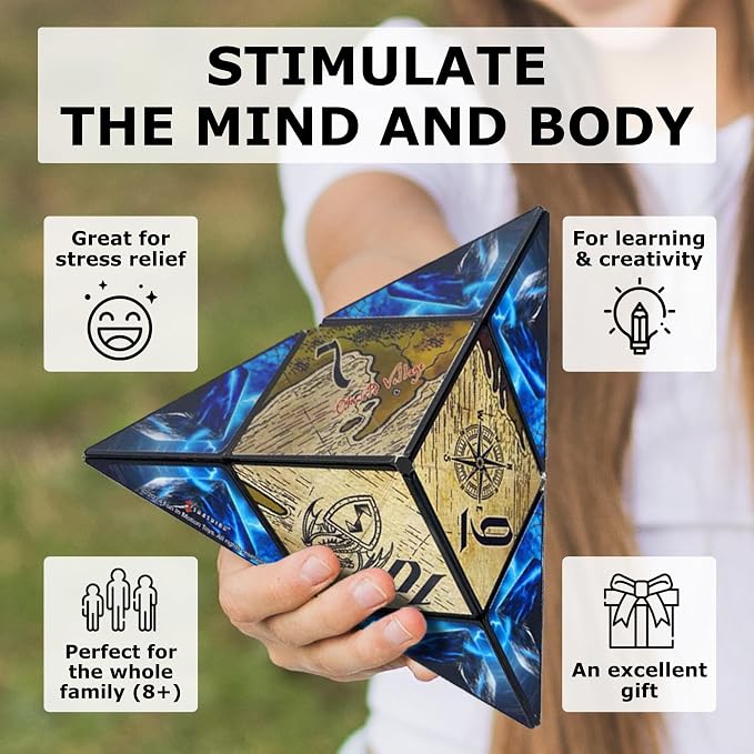 Shashibo DODECA Magnetic Puzzle Cube, Stress Relief Fidget Toy | 100+ Possible Shapes, Sensory Fidget Toy For Adults & Kids, Fun Shape Shifting Puzzle Box For All Ages