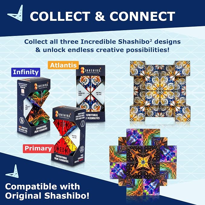Shashibo ICOSA XL Magnetic Puzzle Toy, Stress Relief Fidget Toy | 200+ Possible Shapes, Sensory Fidget Toy For Adults & Kids, Fun Shape Shifting Puzzle Toy For All Ages
