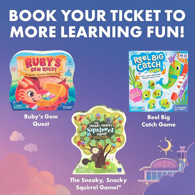 Educational Insights Time to Fly - Preschool Board Games that Teach How To Tell Time, Toy Learning Clock for Kids, Educational Board Games for Kids 4-6, Learn to Read Digital and Analog Clocks