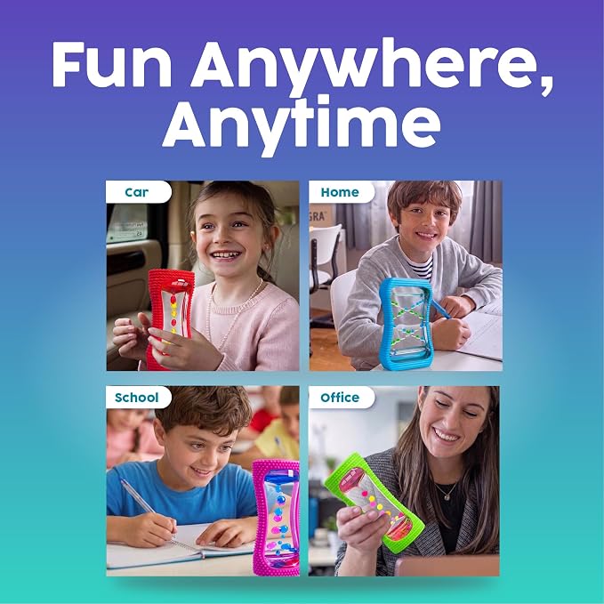 BUNMO Liquid Motion Bubbler Large Sensory Toy for Kids & Adults 4 Pack – Gentle Fidget Toy – Stimulating Visual Sensory Experience – Colorful Bubble Fidget Timer for Desk & Travel