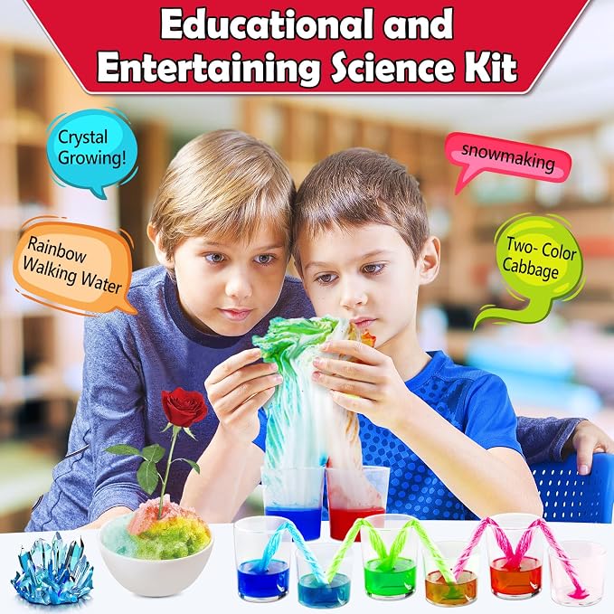 UNGLINGA 210 Experiments Science Kit for Kids Chemistry Set S.T.E.M Toy | Boys Girls Birthday Toys Gifts Idea, Volcano, Growing Crystals,Educational Project
