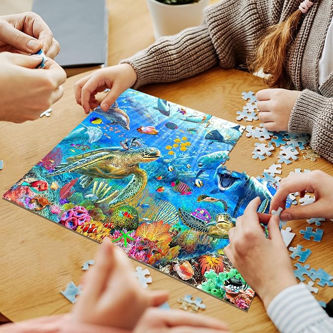 Puzzles for Kids Ages 6-8 & 8-10, 200 Piece Ocean Adventure Jigsaw Puzzle | Educational Learning Toy Jigsaw Puzzles for Kids Ages 10-12, Great Birthday & Holiday Gift for Boys and Girls, Home Decor