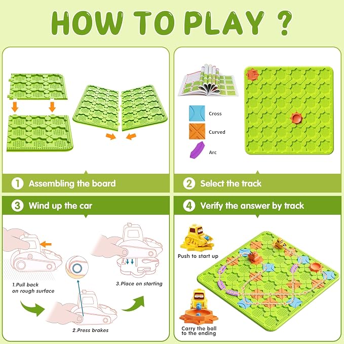 Brain STEM Activity Logic Kits: 200+ Challenges Educational Playthings | Interactive Puzzle Maze Solutions For Kids Ages 3-10 - 4 Difficulty Levels Portable Learning Resources Skill Builder Toy