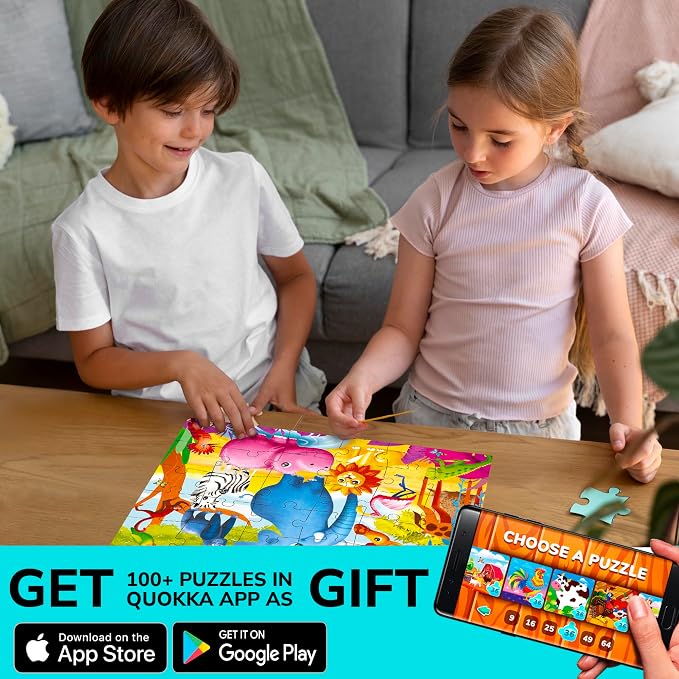 30 Piece Puzzles for Kids 3-5 - 4 Jigsaw Kids Puzzles Ages 4-6 | Animal Learning Jigsaw Puzzle for Kids 4-6 Years Old - Educational Toys for Toddlers Boys and Girls