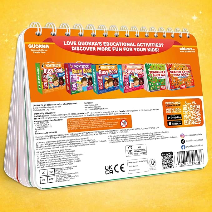 Busy Book for Toddlers 3-5 - Reusable Dry Erase Workbooks for Kids 4-6 | Wildlife Search and Find Activity Book with Markers - Workbook for Travel and Quiet Time Learning