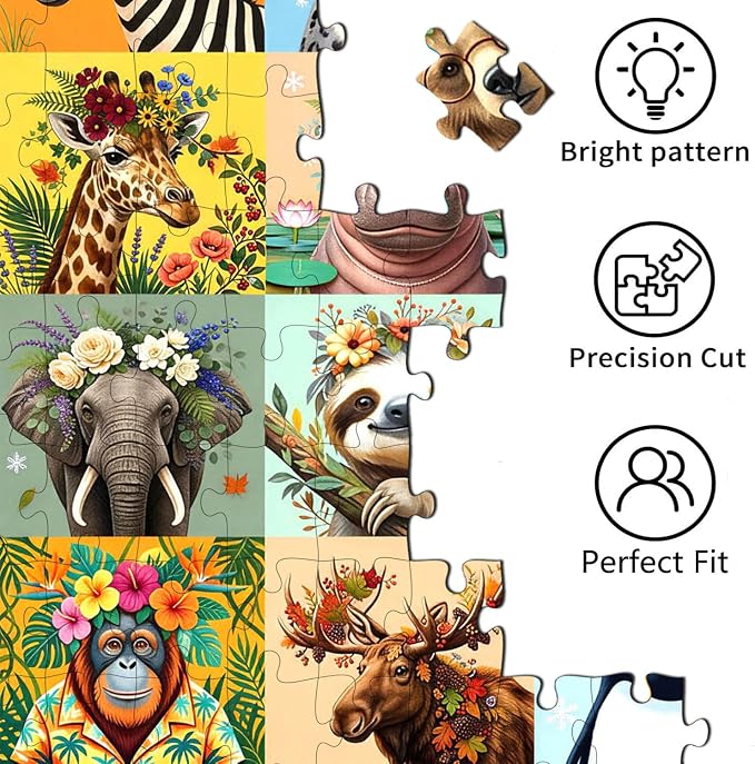 Puzzles for Kids Ages 6-8, 200 Piece Jigsaw Puzzles for Kids- Wild Animals | 200 Piece Jigsaw Puzzles for Kids Ages 8-12 Year Old and Adults.Colorful Children Puzzles for Girls and Boys Educational Toys