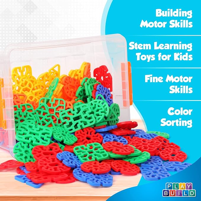Interlinks Connector Building Toys, Interlocking Stem Toys for Boys and Girls, Baby and Toddler Toys, Creative Construction Stem Building Toys, Ages 3+