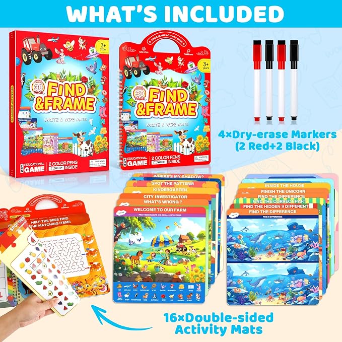 Search and Find Activity Book for Kids Ages 3-5, Toddler Toys Travel Games | Preschool Learning Activities, Kids Busy Book for Car Airplane Road Trip Essentials, Perfect Easter Christmas Birthday Gift