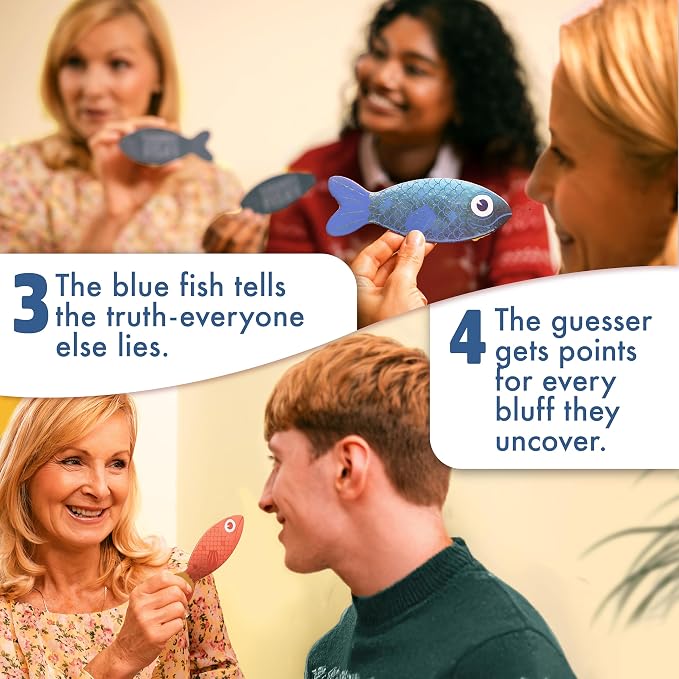 Sounds Fishy: Fake Answers to Wild Trivia Questions Party Game, Age 10+ | Bluffing Beats Brains, Different Every Time, Know It or Make It Up, Ages 8+, Fun for Kids & Adults, Great for Cookouts