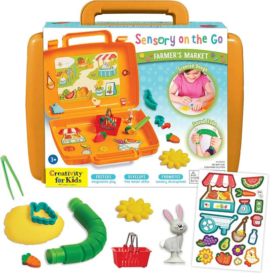 Creativity for Kids Sensory On The Go: Farmers Market - Preschool and Toddler Learning Sensory Kit, Sensory Bin Toddler Activities for Ages 3-5+