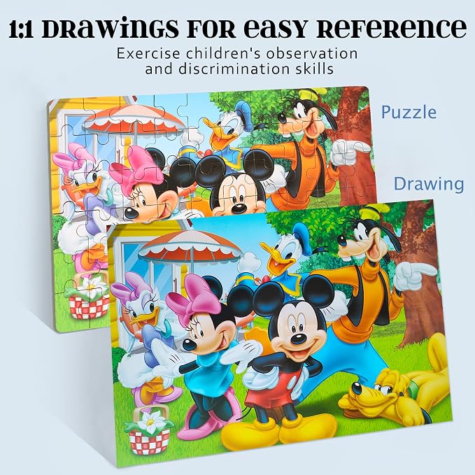 MZZOTOY Puzzles for Kids Ages 4-8, 60 Piece Puzzles for Kids Ages 3-5 in a Metal Box Girls and Boys Learning Educational Jigsaw Puzzle Toys Gifts