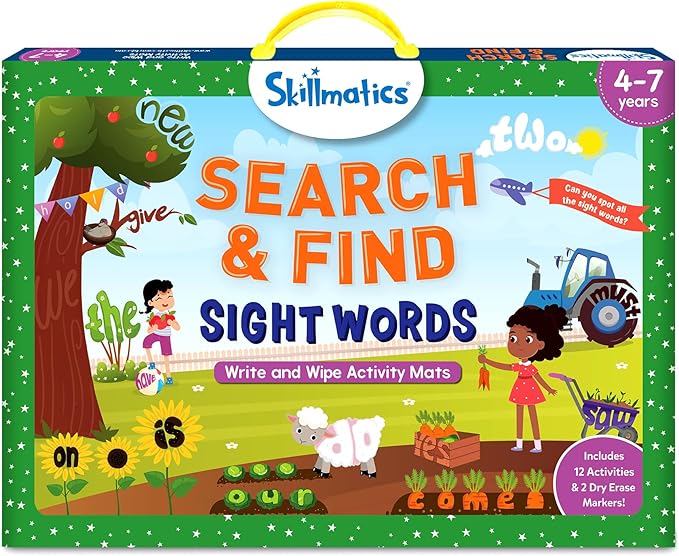 Skillmatics Search and Find – Sight Words, Reusable Activity Mats | Educational Learning Activities, Repeatable & Builds Vocabulary, Screen-Free, Gifts for Kids Ages 4, 5, 6, 7