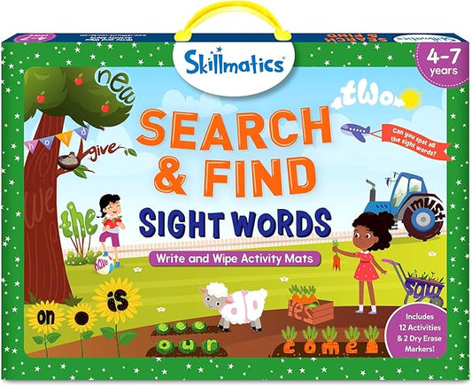 Skillmatics Search and Find – Sight Words, Reusable Activity Mats | Educational Learning Activities, Repeatable & Builds Vocabulary, Screen-Free, Gifts for Kids Ages 4, 5, 6, 7
