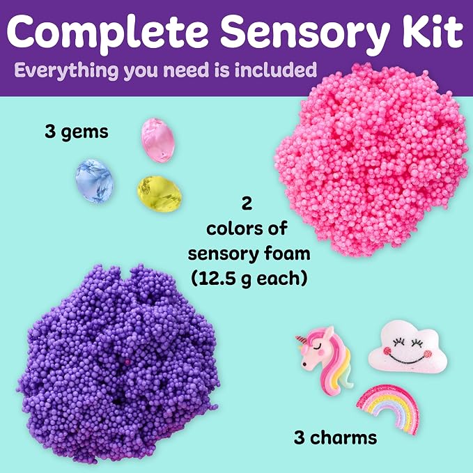 Creativity for Kids Sensory Surprise Unicorn Kit | Crunchy Sensory Foam Toy for Kids | Dig, Squeeze & Discover Hidden Unicorn Surprises | Mess-Free, Screen-Free Travel Toy (Ages 4+)