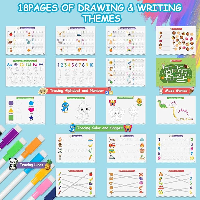 Busy Book for Toddlers - 36 Themes Preschool Learning Activities, Educational Travel Toys for Kids Ages 3+, Montessori Sensory Toys for Autism, Christmas & Birthday Gifts for Boys & Girls