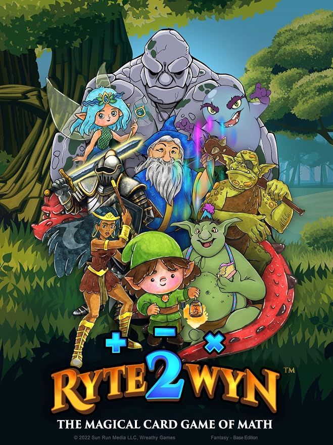 Ryte2Wyn - The Magical Card Game of Math - Practice Every Addition, Subtraction and Multiplication Math Fact from 0-9 - Ages 5 & Up - Kindergarten, 1st, 2nd, 3rd, 4th & More