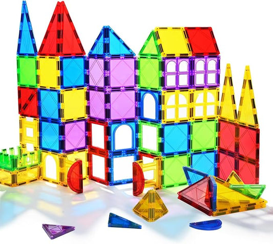 MAGBLOCK Magnetic Tiles, 70PCS Magnetic Blocks for Kids | Magnet Building Set,Educational Toys for Kids Ages 3-8, Montessori Sensory Magnet Blocks for Kids