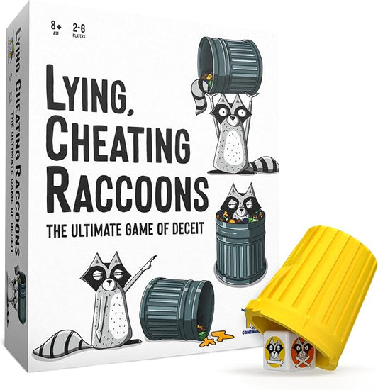 Lying, Cheating Raccoons – The Ultimate Bluffing Dice Game for 2-6 Players, Ages 8+ – Family Fun!
