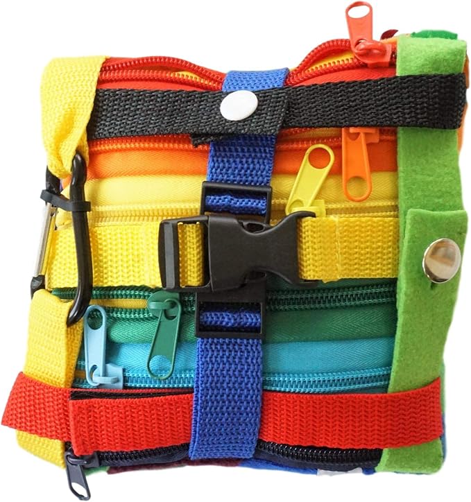 Buckle Pillow Fine Motor Sensory Toy, Latches and Zipper Plush