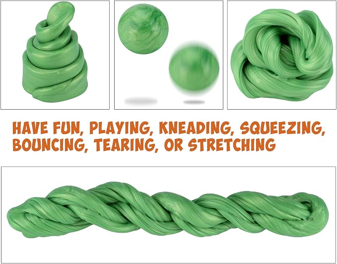 Play Putty Therapy Putty for Kids with Charms Green as Grass Theraputty Medium Resistance, Increase fine Motor Skills and Finger Strength, Occupational Therapy Toys