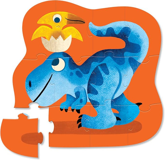 Crocodile Creek Pre-School Jigsaw Puzzle, 12 Piece for Kids 2 Years and Up, Heavy-Duty Square Box for Storage, Finished Puzzle Size 12 x 19 inches, Dino Friends