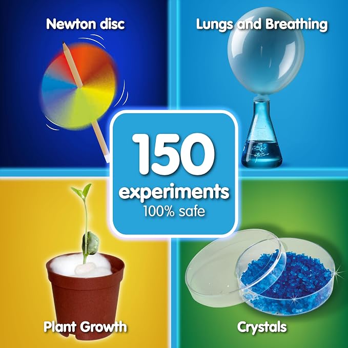 Science4you 150 Science Experiments for Kids Ages 8-12 - Super Science Kits for Kids, Chemistry Set + Stem Toys, Gifts for Boys and Girls Age 8 9 10+