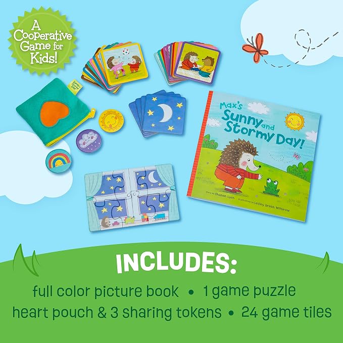 Peaceable Kingdom Sunny and Stormy Day Book and Game | A cooperative game where players team up to win together. Ages 3+.
