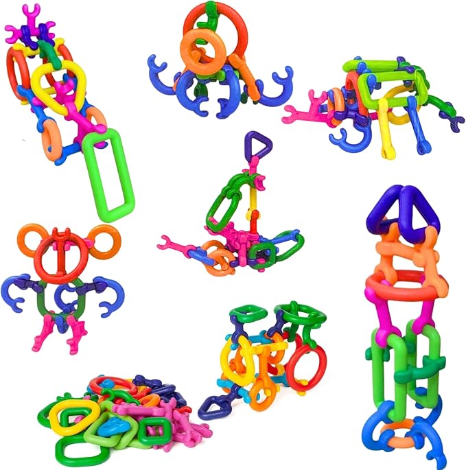 Click & Create Builder Set (80 pcs) - STEM Educational Interlocking Building Blocks for Kids Ages 2-7, Creative Construction Toy for Boys & Girls, Colorful Fine Motor Skills Toy