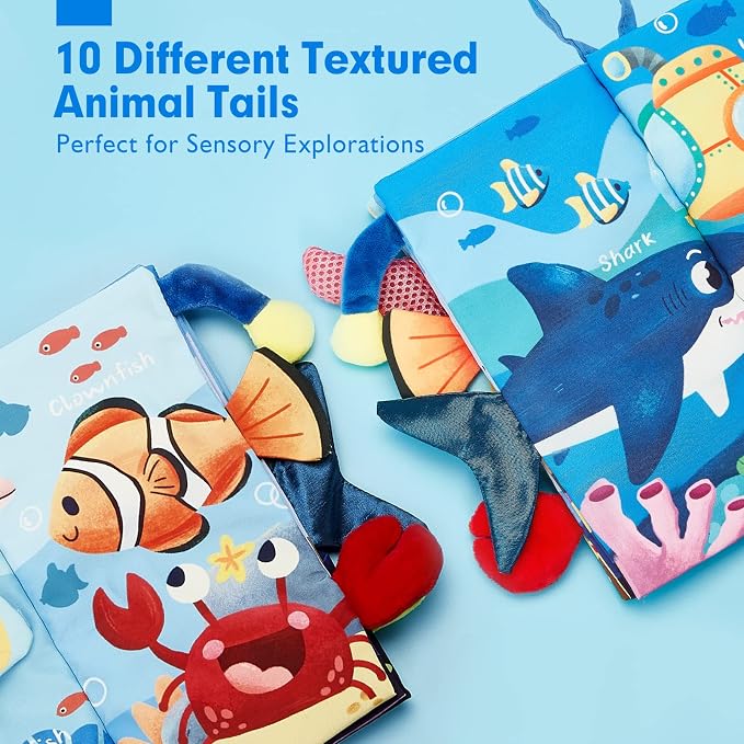 hahaland Baby Books 0-6 Months, Infant Tummy Time Baby Toys 6 to 12 Months | Touch Feel Book Baby Gifts for Boy Girl 0-3 Months Learning Toy Baby Birthday Easter Basket Stuffers 1PCS