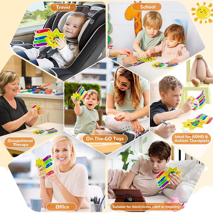 2PCS Color Sorting Sensory Toys, Fine Motor Skill Games Learning Toys for Toddlers, Color Matching Fidget for Calm Down, Preschool Learning & Educational Montessori with Autism