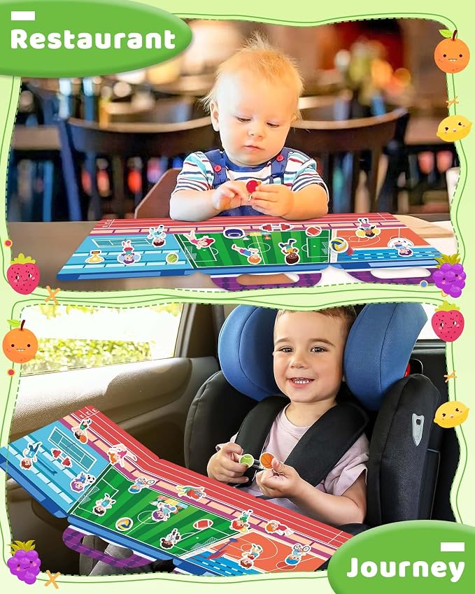 Benresive Reusable Sticker Book for Toddlers, Travel Stickers for Kids | Toddler Travel Activities Toys, Birthday Gifts for Boys & Girls, Airplane Travel & Road Trip Essentials Kids