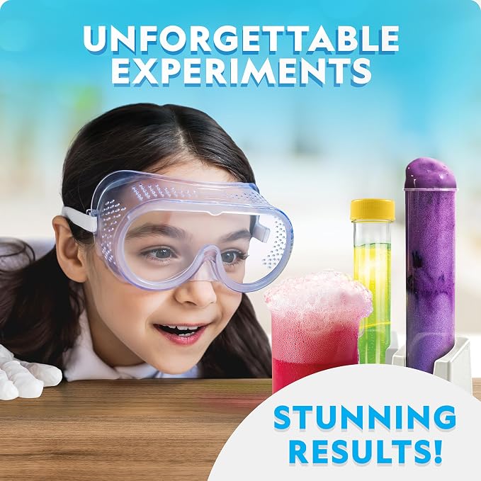 National Geographic Chemistry Set with 45 Experiments for Kids 8-12 | Volcano Eruption, Geyser and Rocket Activities, Hands-On Chemical Reactions, STEM Projects, Science Kit, Birthday Gift