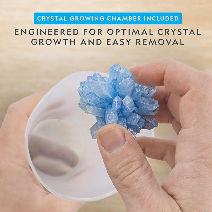 National Geographic Crystal Growing Kit with 3 Crystals for Kids Ages 8-12 | Grow 3 Vibrant Crystals, Light-Up Night Display, 3 Real Gem Specimens, Science Experiment, STEM Learning, Birthday Gift