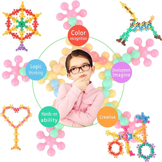 TOMYOU 400 Pieces Building Blocks Kids STEM Toys Educational Classroom | Sensory, Interlocking Solid Plastic for Preschool Boys and Girls Aged 3+, Safe Material Creativity